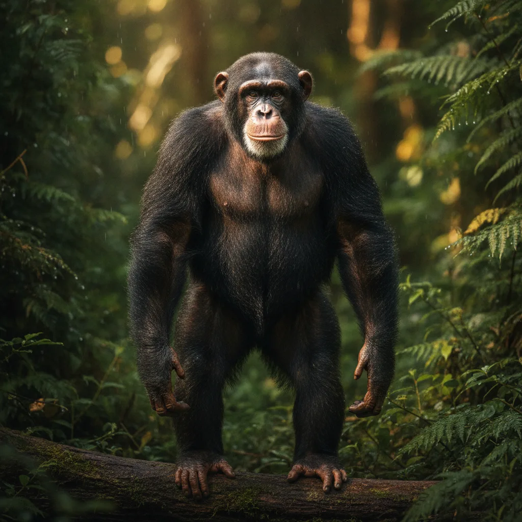 Chimpanzee — full-body wildlife portrait