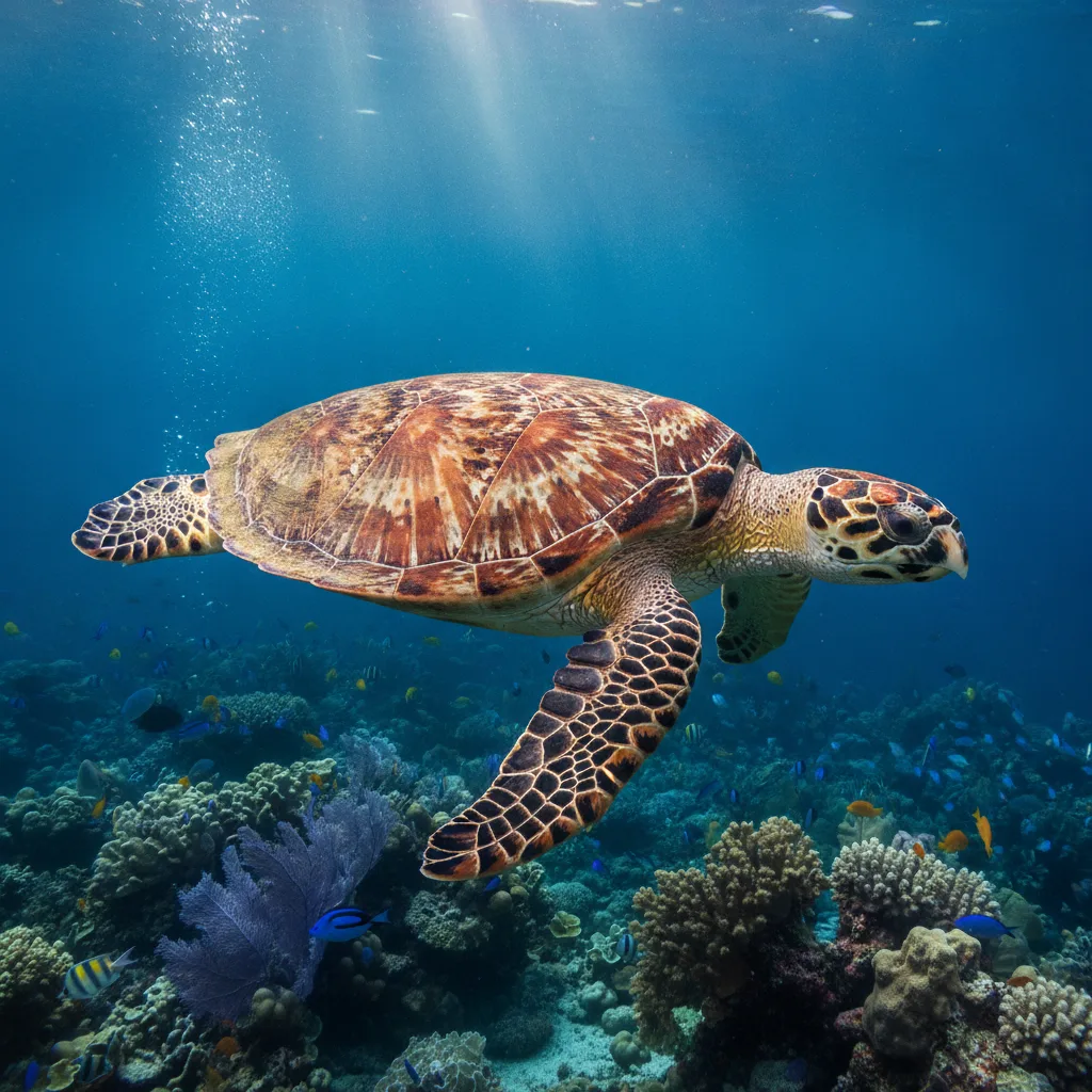 Hawksbill Turtle — full-body wildlife portrait