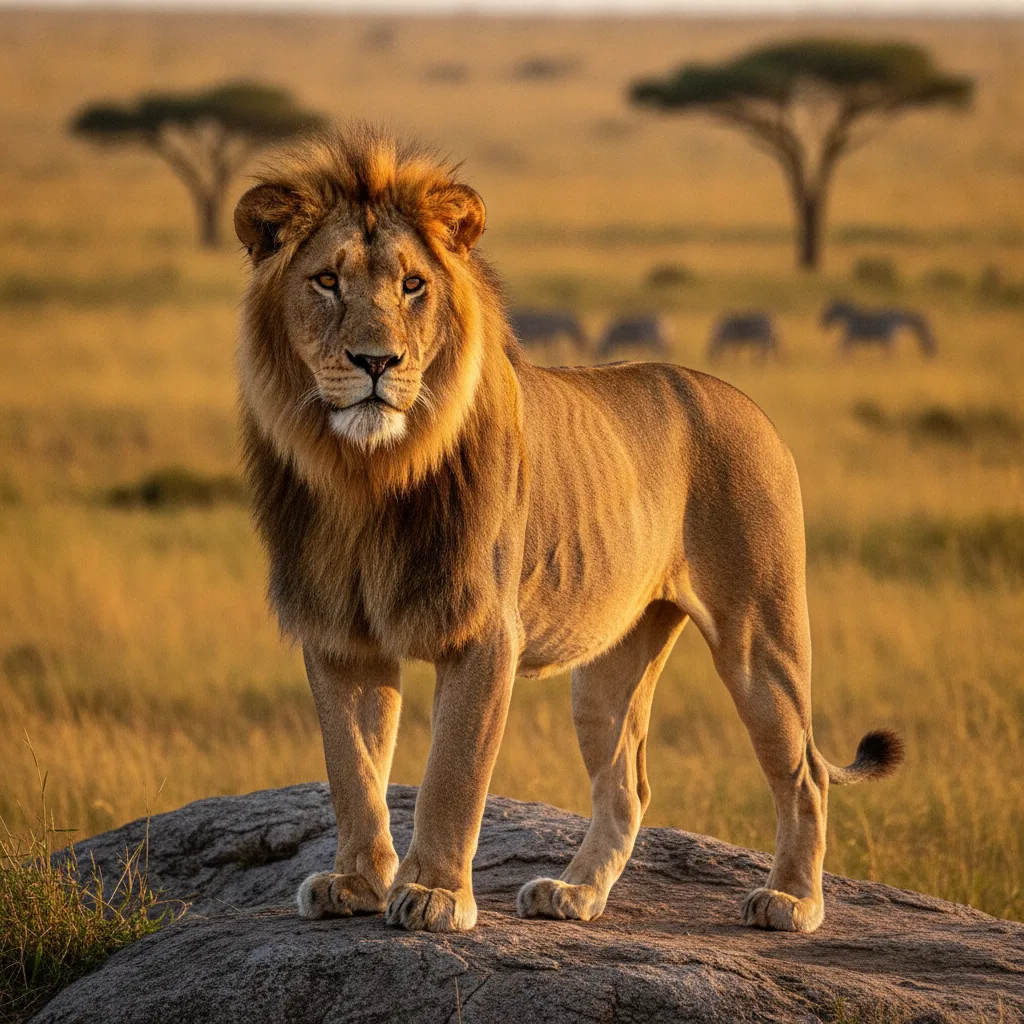 Lion — full-body wildlife portrait