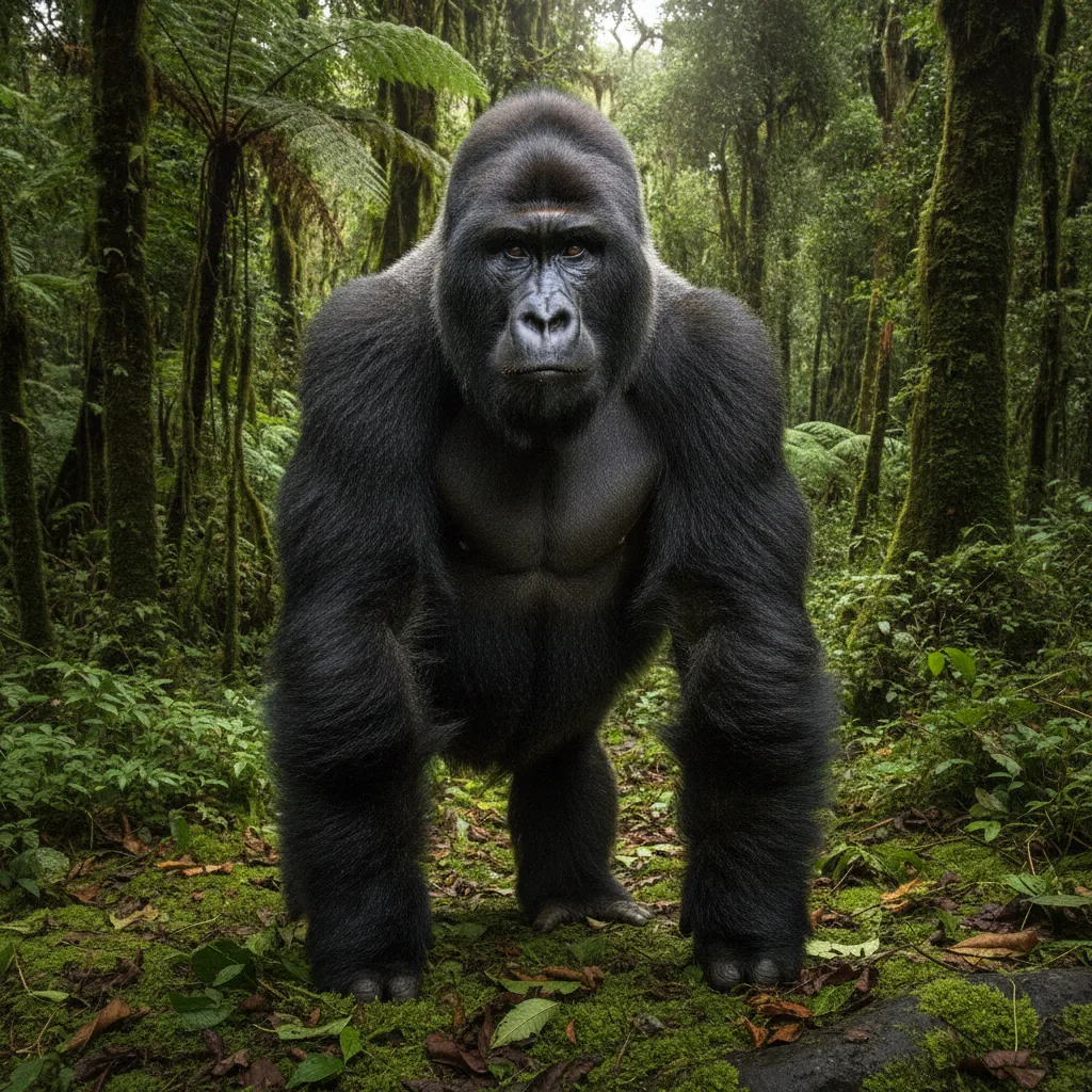 Mountain Gorilla — full-body wildlife portrait