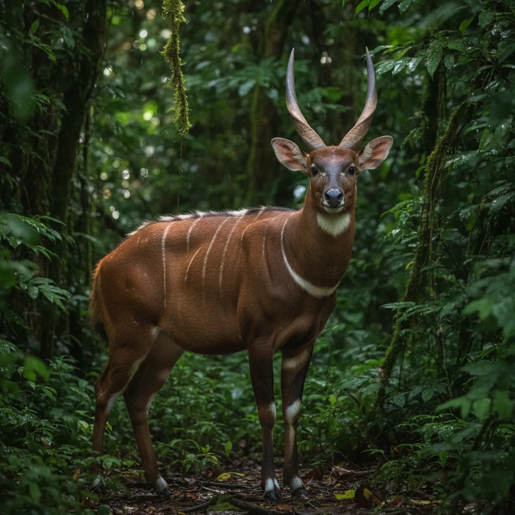 Saola — full-body wildlife portrait