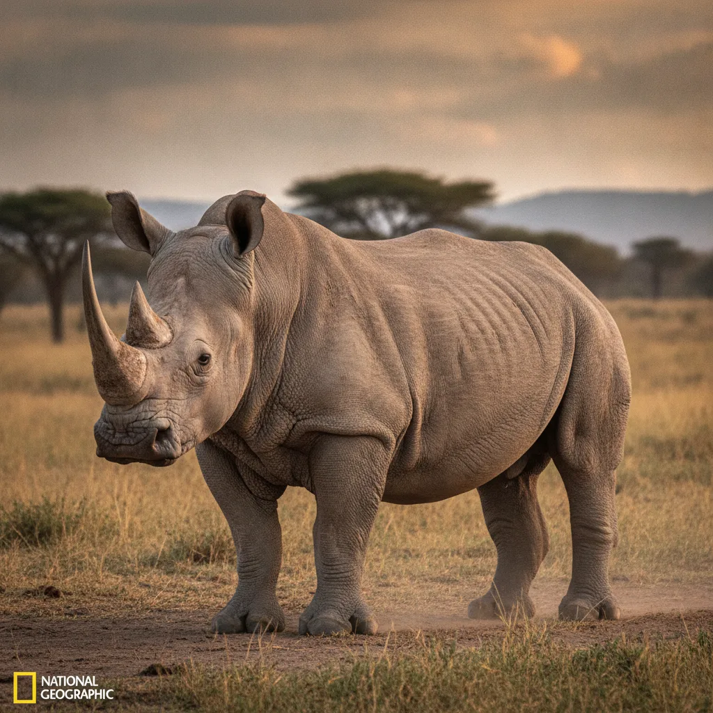 White Rhino — full-body wildlife portrait